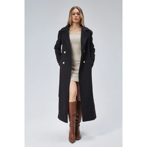 Kadın Kol Düğme Detaylı Regular Astarlı Kaban