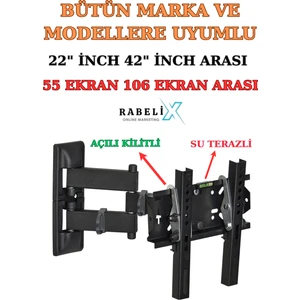 Bütün Marka ve Modellere Uyumlu 22"-42" Inch Arası Uyumlu Açılı Tv,monitör Askı Aparatı