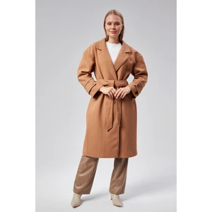 Kuşaklı Oversize Kaşe Kaban