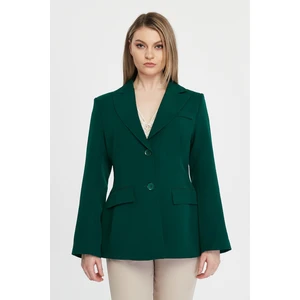 Kadın Regular Astarlı Kruvaze Kapama Dokuma Blazer Ceket