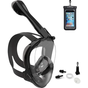 Tam Yüz 180° Panoramik Şnorkel Dalış Maskesi –kamera Montajlı, Buğu Önleyici Fullface Şnorkel