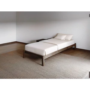Doğal Masif Ahşap Butik Karyola Ceviz Renk Başlıksız 90X190 cm