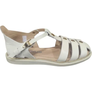 2512202Y Düz Taban Burnu Kapalı Kadın Deri Sandalet