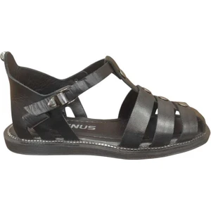 2512202Y Düz Taban Burnu Kapalı Kadın Deri Sandalet