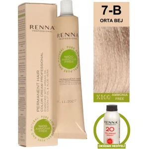 Amonyaksız Bitkisel Yıpranmış Saçlar İçin Saç Boyası 7-B Orta Bej 60 ml