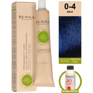 Amonyaksız Bitkisel Yıpranmış Saçlar İçin Saç Boyası 0-4 Mavi 60 ml