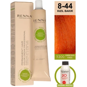 Amonyaksız Bitkisel Yıpranmış Saçlar İçin Saç Boyası 8-44 Kızıl Bakır 60 ml