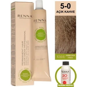 Amonyaksız Bitkisel Yıpranmış Saçlar İçin Saç Boyası 5-0 Açık Kahve 60 ml
