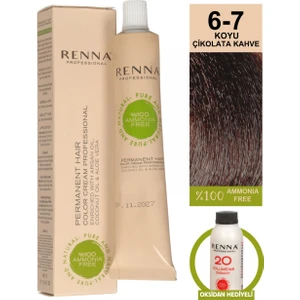 Amonyaksız Bitkisel Yıpranmış Saçlar İçin Saç Boyası 6-7 Koyu Çikolata Kahve 60 ml