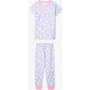 Kız Çocuk Playful Lila Unicorn Pijama Takımı