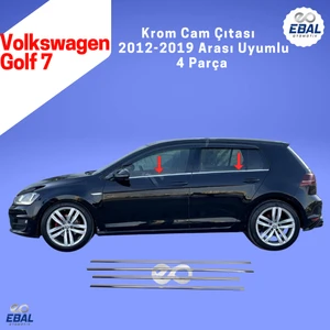 Ebal Oto Vw Golf 7 Krom Cam Çıtası 4 Parça 2012-2019 Arası P. Çelik