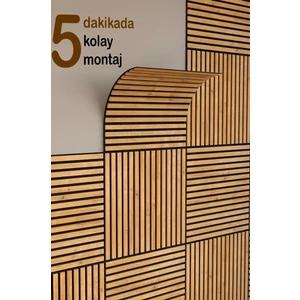 Mini Eko Akustik Ahşap Panel Safir  Meşe - 60X60CM