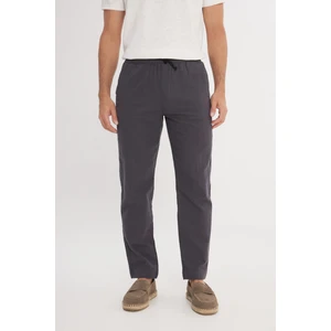 %100 Pamuk Slim Fit Dar Kesim Beli Bağlamalı Yan Cepli Pantolon