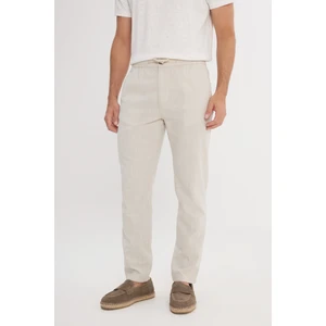 %100 Pamuk Slim Fit Dar Kesim Beli Bağlamalı Yan Cepli Pantolon