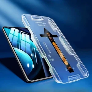 Samsung Galaxy S25 Ultra Zebana Kolay Takma Aparatlı Kavisli Hayalet Cam Ekran Koruyucu Siyah