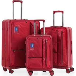 Ccs 730 Kumaş & Polikarbon 3 Lü Valiz Seti