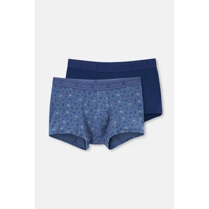 Mavi 2'li Desenli Micro Modal Boxer