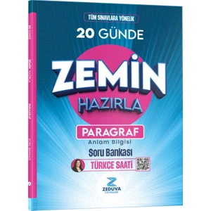 Zeduva Yayınları Türkçe Saati 20 Günde Zemin Hazırla Paragraf Anlam Bilgisi Soru Bankası