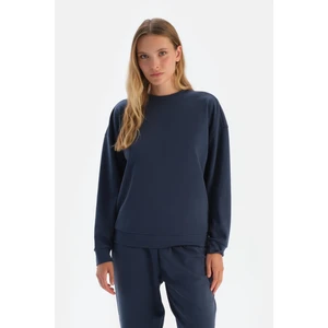 Lacivert Basıc Modal Sweatshırt