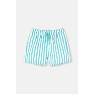 Yeşil-Beyaz Çizgili Deniz Şortu