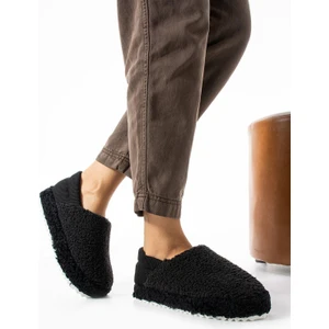 Siyah Arkası Lastikli Havlu Kumaş Ev Ayakkabısı Ev Botu Panduf (ÜRÜN GELİŞTİRİLMİŞTİR)