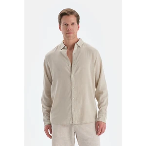 Taş Uzun Kollu Keten Gömlek