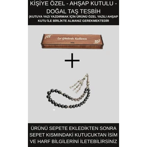 Kişiye Özel Harfli Püsküllü Tesbih - Hematit Taşı Doğal Taş Tesbih