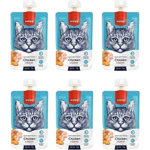 Taze Tavuklu & Havuçlu Kedi Et Ezmesi 90 Gr. x 6 Adet