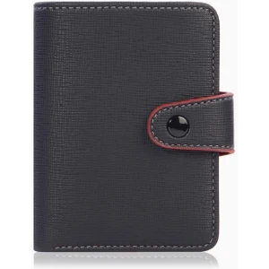 Cengiz Pakel Küçük Boy Şeffaf Bölmeli Unisex Kartlık - 2519 - Siyah/kırmızı