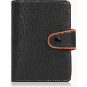 Cengiz Pakel Küçük Boy Şeffaf Bölmeli Unisex Kartlık - 2519 - Siyah/turuncu