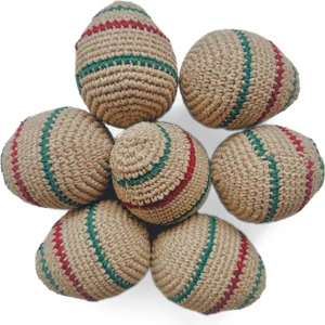 Çıngıraklı Örgü Yumurta Kedi Oyuncağı | Doğa Dostu ve Pamuklu