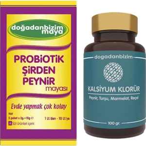 Doğadan Bizim Probiotik Şirden Peynir Mayası 5 Li Paket + Kalsiyum Klorür 100GR