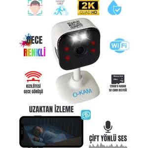 O-Kam 2k Bebek Kamerası Wifi 3mp Gece Renkli Çift Yön Ses Hareket Algılama Sd Kartlı