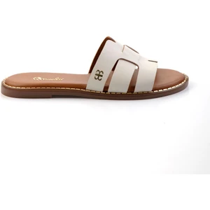 Bej Leather Kadın Terlik K04073101903