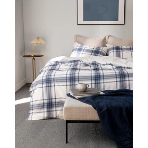 Lacene King Size %100 Pamuk Ranforce Baskılı Nevresim Takımı - Lacivert