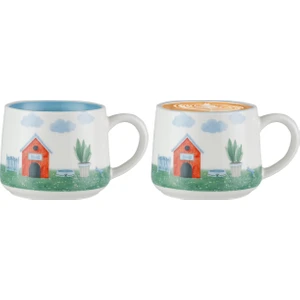 Madame Coco Figürlü Porselen Kupa Renkli 380 ml Kahve ve Çay Servisi İçin