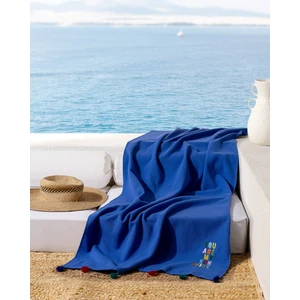 Savier %100 Pamuk Plaj Havlusu - Mavi - 70X150 cm