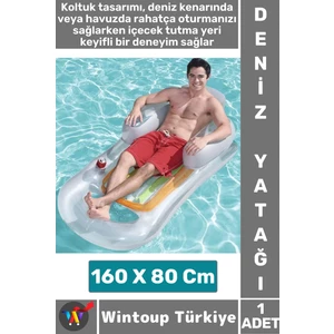 Dayanıklı Yüzme Havuz Deniz Keyif Içecek Koyma Yeri Koltuklu Tasarım Şişme Lüks Şeffaf Deniz Yatağı