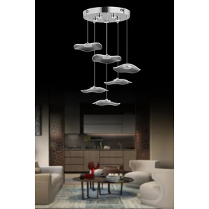 Istanbul Avize Şapka 6'lı Gümüş Üç Renk LED Lüx Modern Ledli Avize