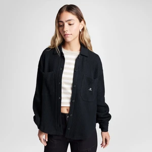 Classic Kadın Oversize Fit Siyah Gömlek