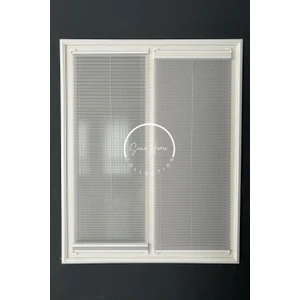 Serin Home Collection Gece Gündüz Katlanabilir Gri Çiftli Plise Perde, Cam Balkon Perdeleri, Pvc Pencere Perdeleri