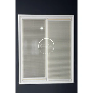 Serin Home Collection Gece Gündüz Katlanabilir Krem Çiftli Plise Perde, Cam Balkon Perdeleri, Pvc Pencere Perdeleri