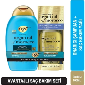 Organix Argan Oil Of Morocco Şampuan 385 ml – Argan Saç Bakım Yağı 100 ml Set