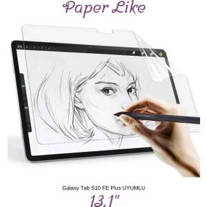 Galaxy Tab S10 Fe Plus Uyumlu 13.1 Inç Gerçek Kağıt Hissi Parlama Önleyici Paper Like Ekran Koruyucu