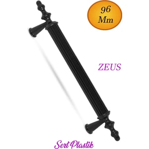 (Sert Plastik) Zeus 96 mm Siyah Mobilya Çekmece Mutfak Dolap Kapak Dolabı Kulpu Kulbu Kulplar