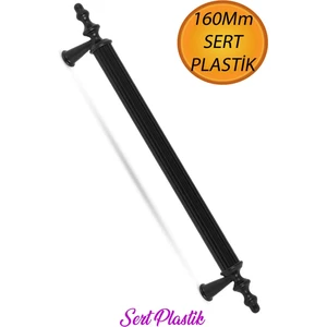 (Sert Plastik) Zeus 160 mm Siyah Mobilya Çekmece Mutfak Dolap Kapak Dolabı Kulpu Kulbu Kulpları