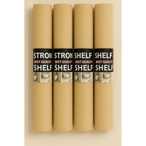 4 Adet Bej Renk 1.5 Metre Kaymaz Dolap Raf Çekmece Örtüsü - Eva Malzeme - Bej