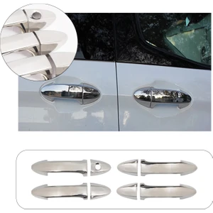 Ford Courier Uyumlu 2014-2023 Krom Kapı Kolu 4 Kapı Paslanmaz Çelik