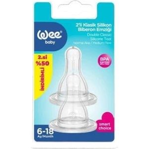 Wee Baby Klasik Silikon Biberon Emziği 2'li 6-18 Ay