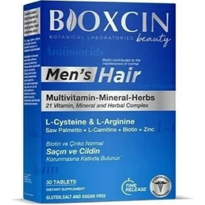 Erkekler için Saç Multivitamini - 30 Tablet, 21 Vitamin ve Mineral, Doğal Bitkisel İçerik, Türkiye'de Üretilmiştir